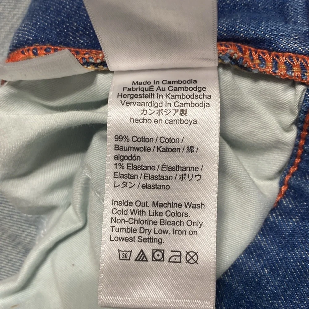 J. Crew vintage straight lightly distressed jeans with frayed hemline size 37